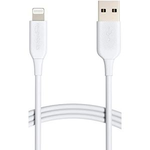 Amazon Basics USB-A naar Lightning-kabel, MFi gecertificeerd, voor iPhone 1,8 m, wit