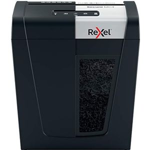 Rexel Secure MC4 Whisper-Shred Papiervernietiger, Microsnippers, Capaciteit 4 Vellen Papier, Stil En Compact, Veiligheidsniveau P-5, 14L Opvangbak (150 A4 Vellen), Zwart