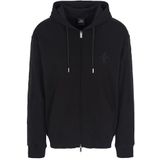 Armani Exchange Sweat-shirt à capuche pour homme, durable, avec logo adhésif, noir, XXL, Noir, XXL