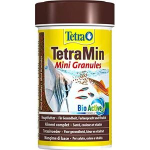 Tetra Minis Mini-granulaat - langzaam afdalende visvoer voor kleine siervissen zoals zout en weerhaken, 100 ml blik