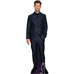 Star Cutouts Ltd CS845 Chris Hemsworth kostuum blauwe stropdas van karton Lifesize uitsparing met mini-standaard gratis foto cadeau Perfect voor huis, ventilator, verzamelaar