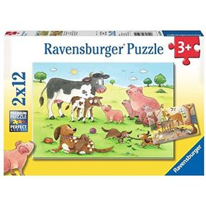 Gelukkige Dierenfamilies Puzzel (2 x 12 Stukjes)