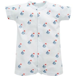 Pinokio Romper Buttoned ondergoed voor babyjongens, Blue Sailboats Sailor