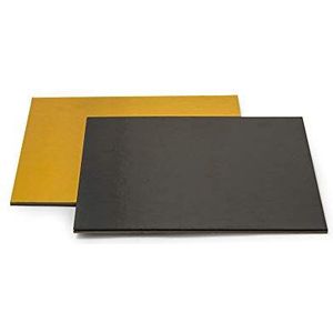 Decora 0932571 taartplaat, goudkleurig, 28 x 28 cm, papier, goud/zwart, 28 x 28 x 30 cm