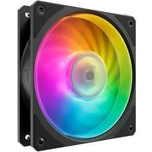 Cooler Master Mobius 140P ARGB Radiatorventilator – ringblad design (PWM), dynamische gesplagers (max. 76,5 CFM, 2,3 mmH2O, 30 dBA), Air-Focus afgeschuind frame, ARGB Gen 2