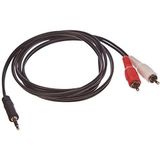 LogiLink CA1042 akoestische kabel (mannelijk, 3,5 mm, 2 x cinch-stekker, 1,5 m), zwart