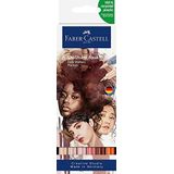 Faber-Castell 164523 - Goldfaber Aqua Dual Marker, portret, met penseelpunt en finelinerpunt, 6-delig etui