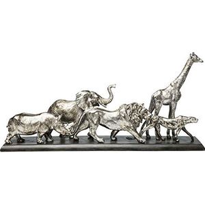 Kare Design Decoratief object Animal Journey, 71 cm, accessoires met dierenfiguren, bestaande uit neushoorn, olifant, leeuw, luipaard en giraf, 35,5 x 71 x 16 cm