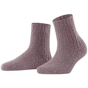 FALKE Bedsock Rib Bedsokken voor dames, merinowol, kasjmier, wit, zwart, meer warme kleuren, dik, versterkte ribben zonder patroon, winter, 1 paar, rood (Brick 8770)