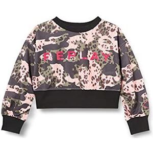 Replay Sweatshirt voor meisjes SG2121, 010 Mimetic Roze/Militair/Zwart