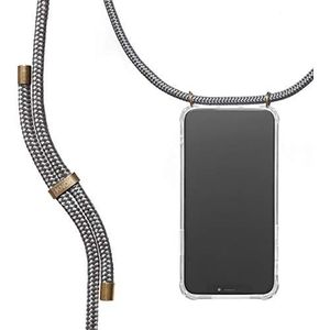 KNOK Beschermhoes voor iPhone 13, omhangband, voor mobiele telefoon, koord, polsband, beschermhoes met schouderriem en koord (grijs)