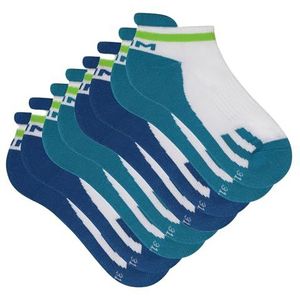 DIM Unisex Enfants Sport Retro Maintien et Respirabilité x4 Socquettes, Bleu/Vert, 31-34