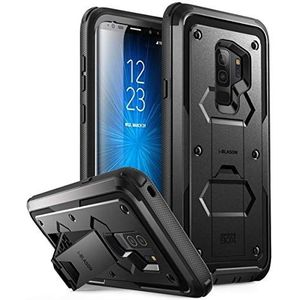 i-Blason Samsung Galaxy S9 Plus hoes [Armorbox] stootvaste beschermhoes met standaard zonder beschermfolie voor Samsung Galaxy S9 + Plus 2018 zwart