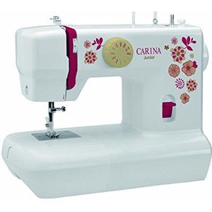 Carina Junior - Mechanische naaimachine voor beginners met handvat, 12 naaiprogramma's, vrije arm, naailicht en elektrisch bedieningspedaal