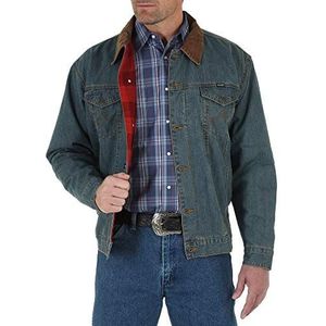 Wrangler Westerse stijl gevoerde spijkerjas. Com Estilo Western gevoerd spijkerjack. Westerse stijl gevoerde spijkerjas. Heren, Denim/deken