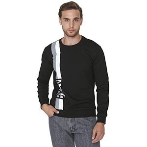 TRENDYOL Sweatshirt voor heren, zwart, maat L, zwart.