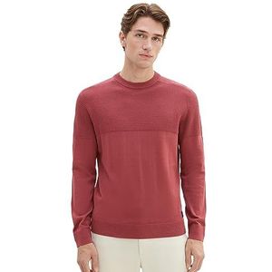 TOM TAILOR 1038314 heren sweater, 32621 – Bordeaux rood gemengd verbrand
