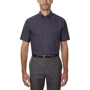 Van Heusen Chemise à manches courtes pour homme Oxford uni - Bleu - Taille 4XL