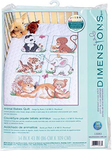 DIMENSIONS Kruissteekset, bedrukt, babydeken dieren
