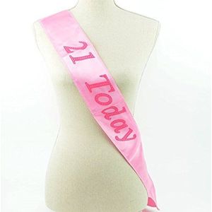 SHATCHI Satijnen sjaal voor de 21e verjaardag roze