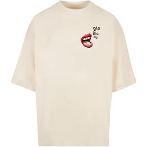 MERCHCODE Mp0007936-bla Bla Bla Comic Huge Tee T-shirt heren (1 stuk), Whitesand