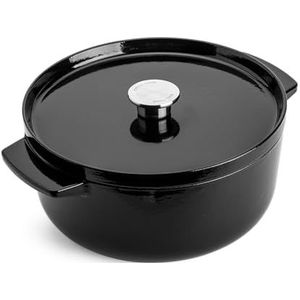 KitchenAid braadpan 26cm - geëmailleerd gietijzer - onyx zwart - rond