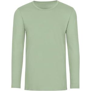 Trigema T-shirt met lange mouwen voor heren, Groene thee.