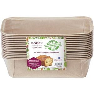 GOBEL - Set van 15 professionele cakevormen - Wegwerpvormen van 100% biologisch afbreekbaar natuurlijk papier - Geschikt voor oven, koelkast, vriezer - gemakkelijk uit de vorm te halen