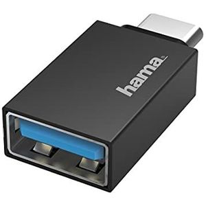 Hama USB OTG-adapter USB C-stekker - USB A-aansluiting (adapter voor het aansluiten van USB C-apparaten zoals tablet op een printer, USB-C naar USB-adapter met super snelle gegevensoverdracht, USB 3.2 Gen1)