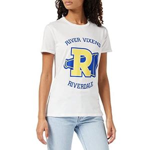 Riverdale River Vixens Boyfriend T-shirt voor dames, officieel product, maat S tot XXL, oversized T-shirt met ronde hals, bedrukt, cadeau-idee voor vrouwen, Wit.