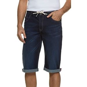 JP 1880 Heren grote maten jeans bermuda shorts elastische tailleband, katoen blue jeans 64 708366 92-64, Blauw