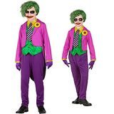 Widmann - clown-evenementenkostuum met overhemd en vest, broek, stropdas, handschoenen, joker, psycho, killer, verkleedkleding, themafeest, carnaval, Halloween
