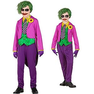 Widmann - clown-evenementenkostuum met overhemd en vest, broek, stropdas, handschoenen, joker, psycho, killer, verkleedkleding, themafeest, carnaval, Halloween