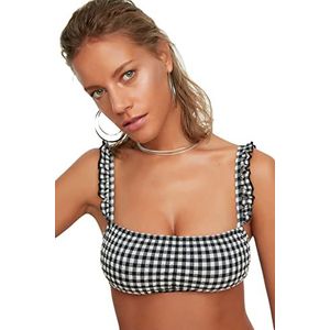 Trendyol Maillot de bain bikini tissé coupe régulière pour femme, Noir, 46