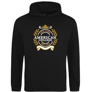 AMERICAN COLLEGE USA Sweatshirt met capuchon, uniseks, kinderen, jongens en meisjes, uniseks, kinderen, 1 stuk, zwart., 14 jaar