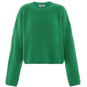 myMo Dames ronde hals los acryl groen maat M/L trui sweatshirt, medium, groen, M, Groen