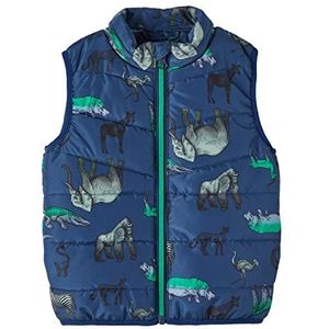 Name It Nmmmylane Vest Animals jas voor jongens, Blauwe badge