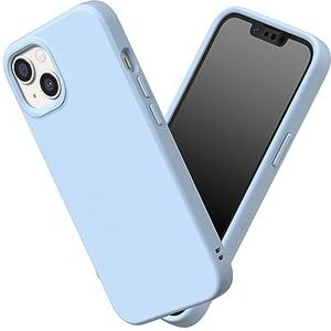 RHINOSHIELD Hoesje compatibel met [iPhone 13/14] | SolidSuit - dunne hoes met schokabsorberende technologie en premium matte afwerking - ijsblauw