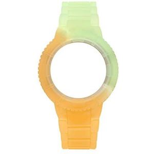 Watx Originele Tropicality Green&Orange siliconen armband 38mm COWA1533 meerkleurig band, Meerkleurig, band