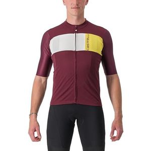 CASTELLI Prologo 7 Jersey T-shirt voor heren, Bordeaux/Ivory-Passion Fruit