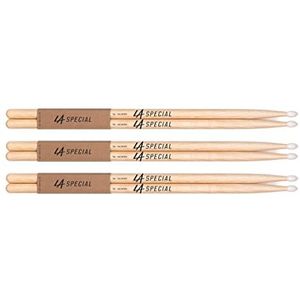 LA Specials 3 paar 5A drumsticks voor akoestische of elektronische drums, ovale punt van nylon, Hickory, constant gewicht en hoogte