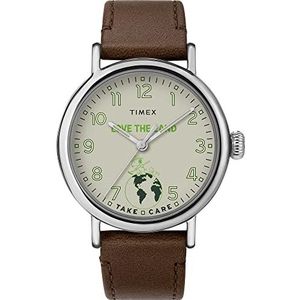 Timex TW2V32700 Herenhorloge, analoog, kwarts, met leren band, zwart, armband, zwart., armband