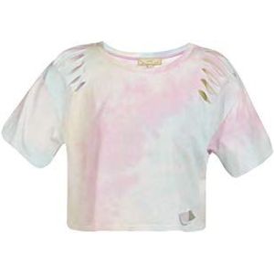 swirlie T-shirt dames, roze, blauw, geel