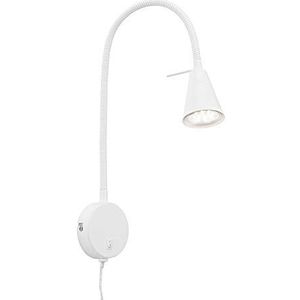 Briloner Leuchten Flexibele metalen bedlamp met aan/uit-schakelaar, 4,7 W, 400 lm, 3000 K, wit