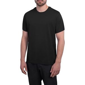 HRM Luxe heren T-shirt met ronde hals van 100% biologisch katoen, basic T-shirt wasbaar tot 60 °C, hoogwaardige en duurzame herenkleding, zwart, XL, zwart.