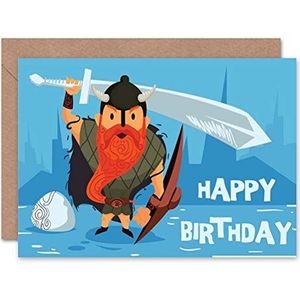 Wee Blue Coo Big Sword Warrior verjaardagskaart