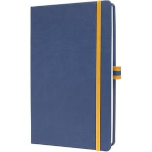 Sigel LS105 Linescape Carnet ligné à couverture rigide en papier durable Format A5 Bleu/jaune 176 pages