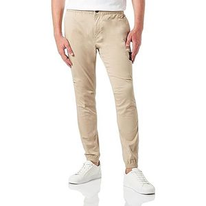 Calvin Klein Jeans Monologo Casual Badge Chino J30j324045 geweven herenbroek, Beige (Plaza Taupe)