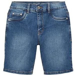 TOM TAILOR Jongens Jeans Shorts 10152 Mid Stone Bright Blue Denim, 134, 10152 - Mid Stone Bright Blue Denim