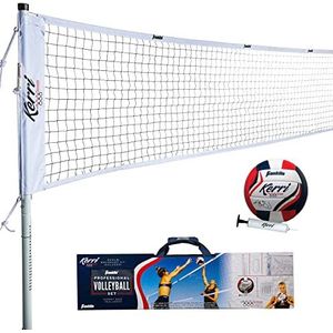 Franklin Sports Kerri Walsh Jennings Edition Professioneel volleybalnet met pomp, verstelbaar net, haringen, touwen, volleybal voor strand of tuin, eenvoudige installatie